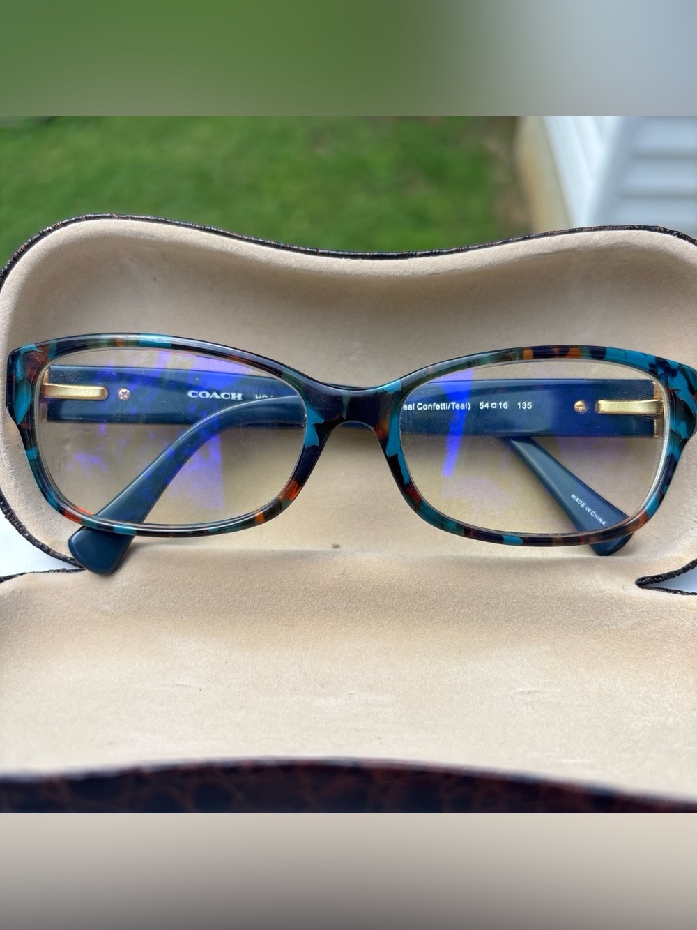 Coach HC6078T Teal Confetti Eyeglasses